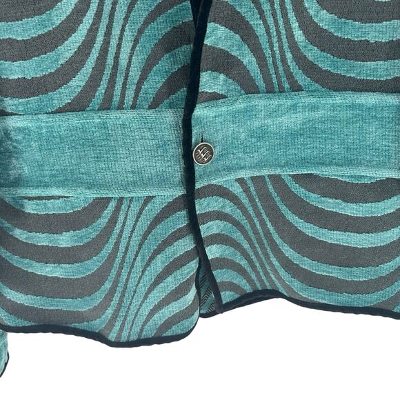 Khangura Jacket Womens Large Blue Tapestry Reversible Animal Print Art to Wear - Picture 10 of 16